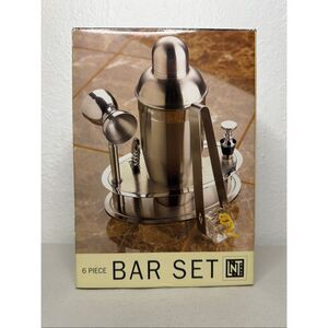 Linens N Things 6-Piece Bar Set Stainless Steel NEW